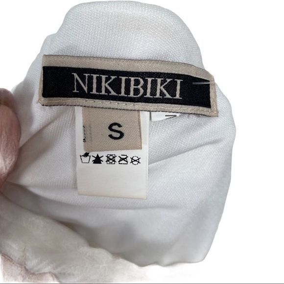 Niki Biki White Sheer‎ Striped Cropped Top - Picture 6 of 6